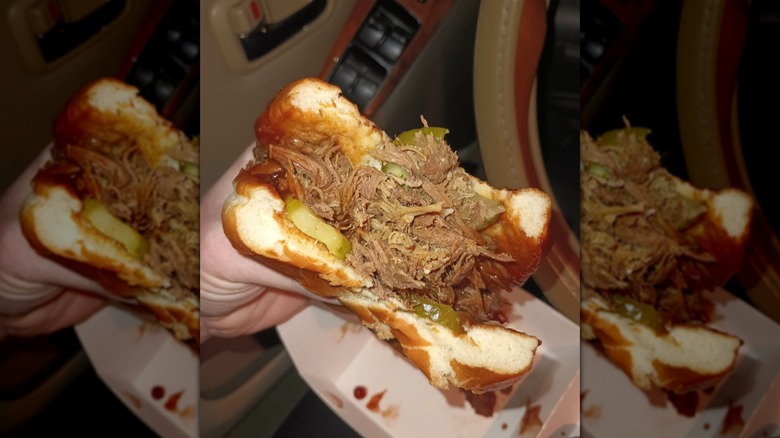Culver's pot roast sandwich with pickles