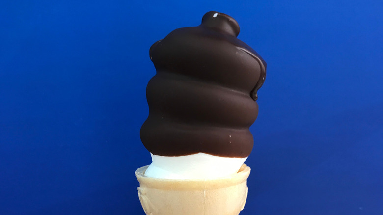 DQ ice cream cone with chocolate dip