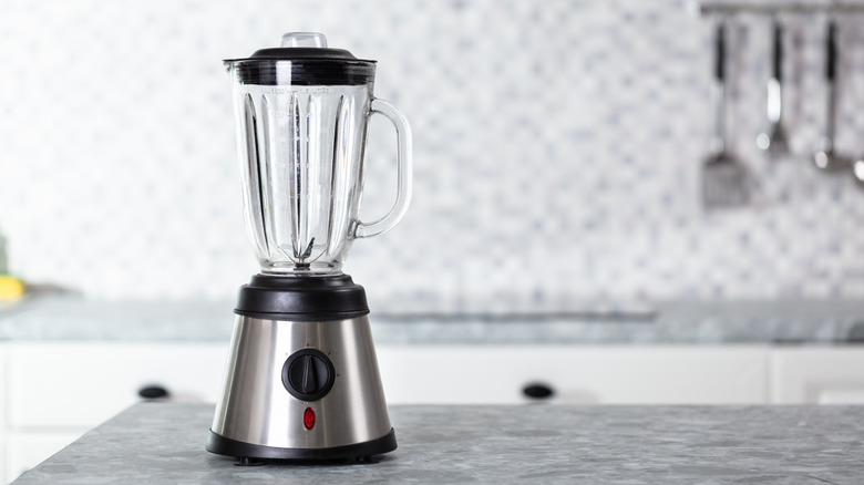 Blender on kitchen countertop