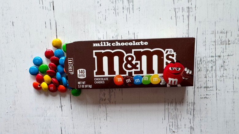 M&M's candy on white surface