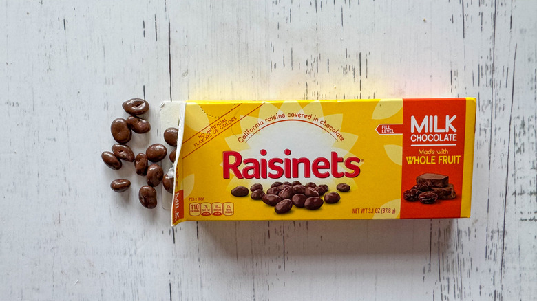 Raisinets candy in a box