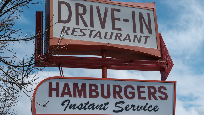 Retro burger restaurant sign