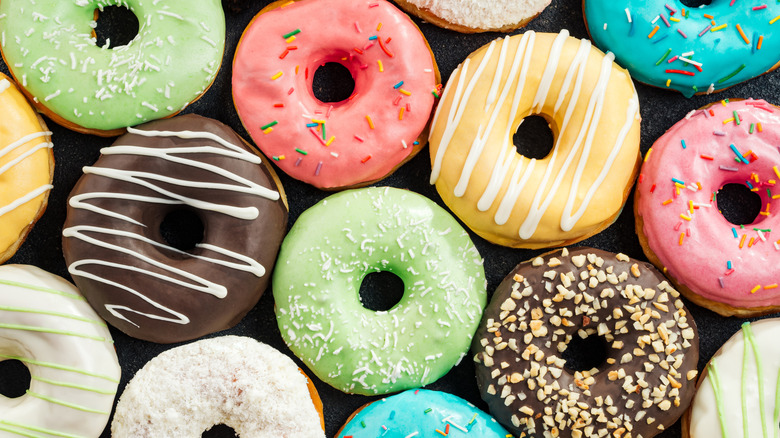 array of glazed cake donuts 