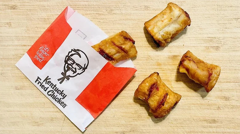 KFC Cherry Pie Poppers on table