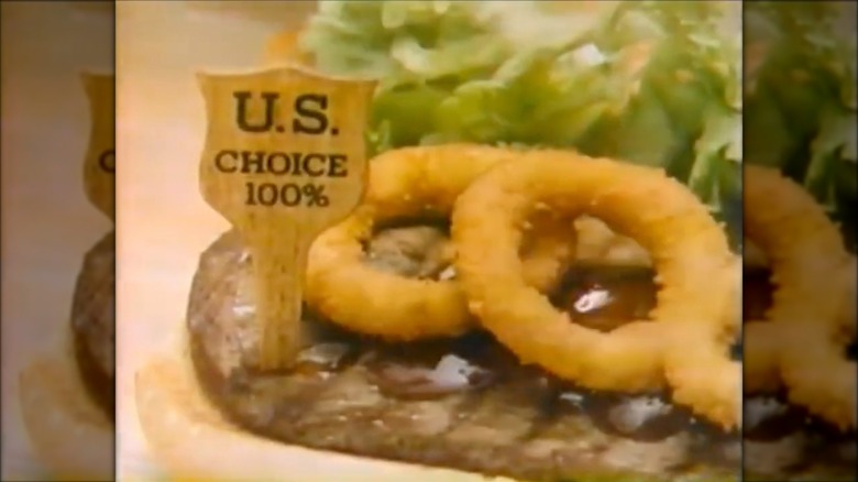 Screenshot of Burger King's chopped beefsteak sandwich from a TV commercial