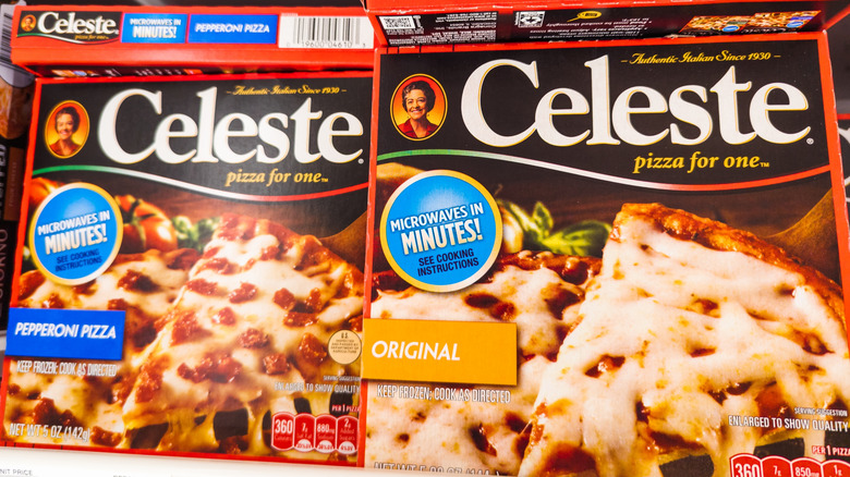 Two boxes of Celeste pizza