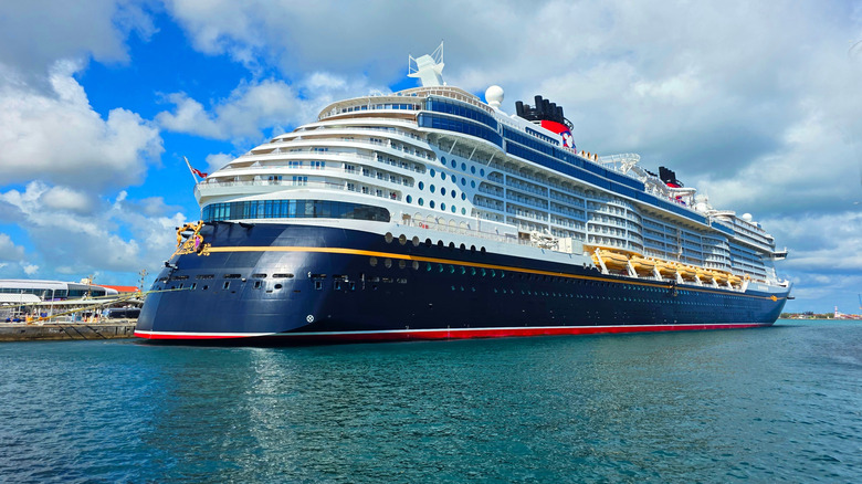 Disney Wish cruise ship docked