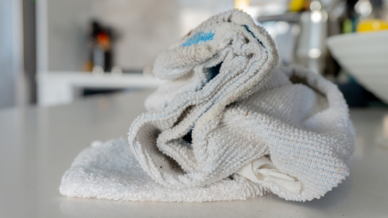 pile of kitchen rags