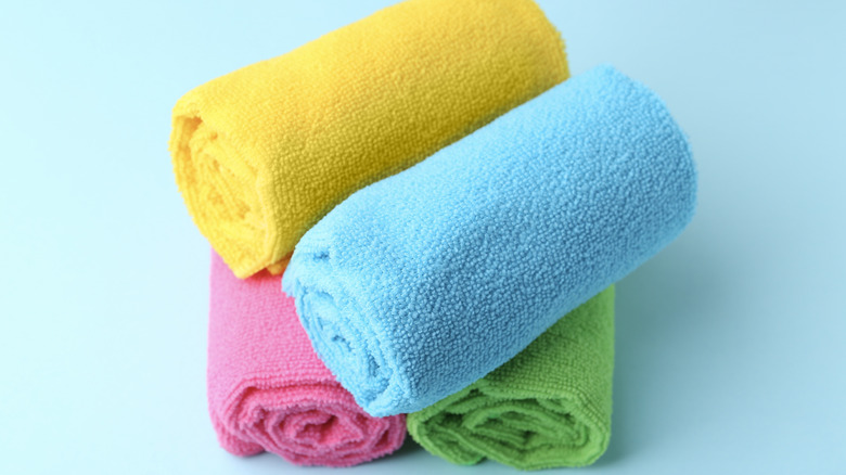 colorful rolled rags