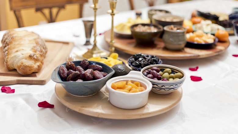 Lazy Susan used for serving traditional snacks
