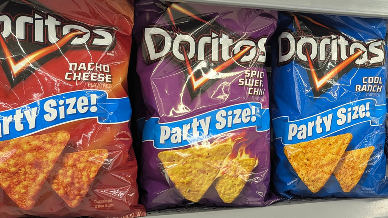 dorito packs on a shelf