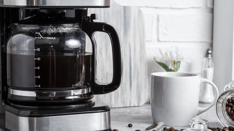 pot of coffee on counter