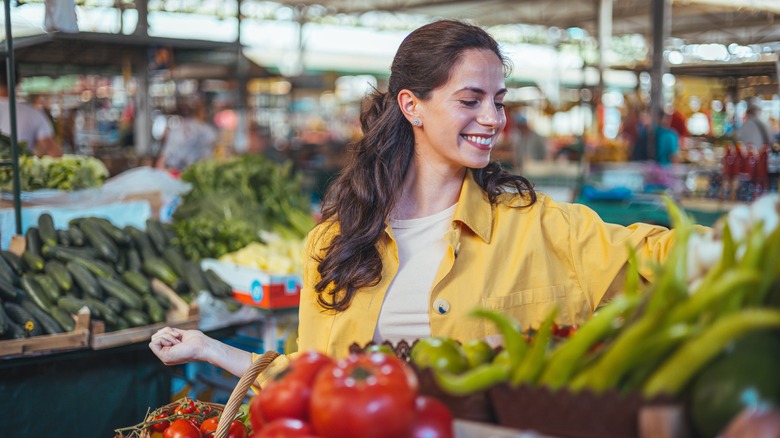 Woman at farmers market