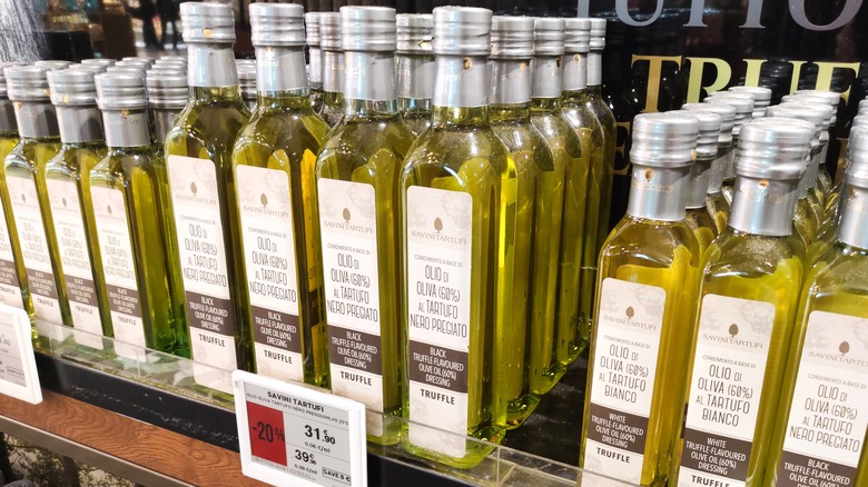 truffle oil on shelf in store