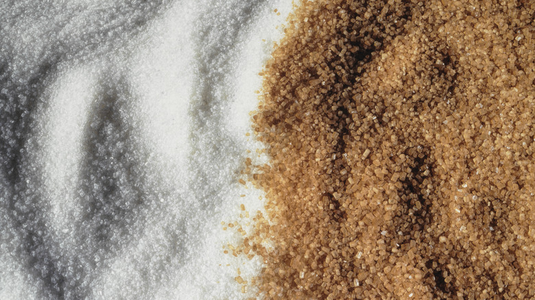 White and brown sugar