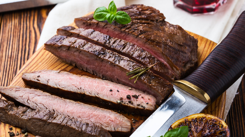 Chopped cooked steak