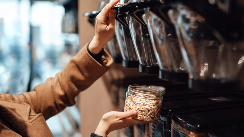 Oats in bulk section