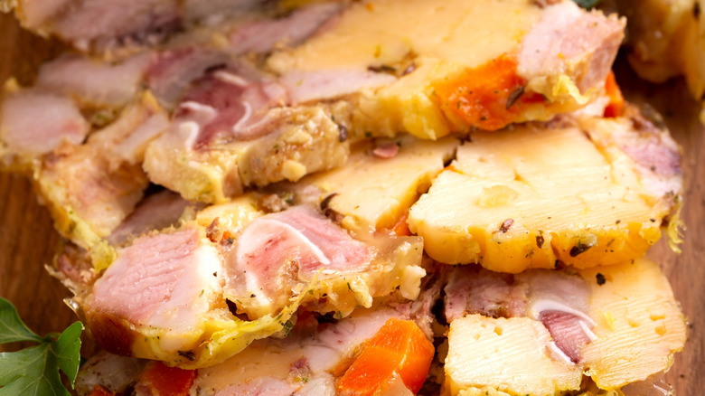 Homemade salceson, a type of Polish head cheese