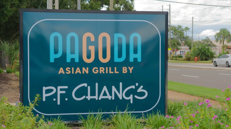 Pagoda Asian Grill sign on street