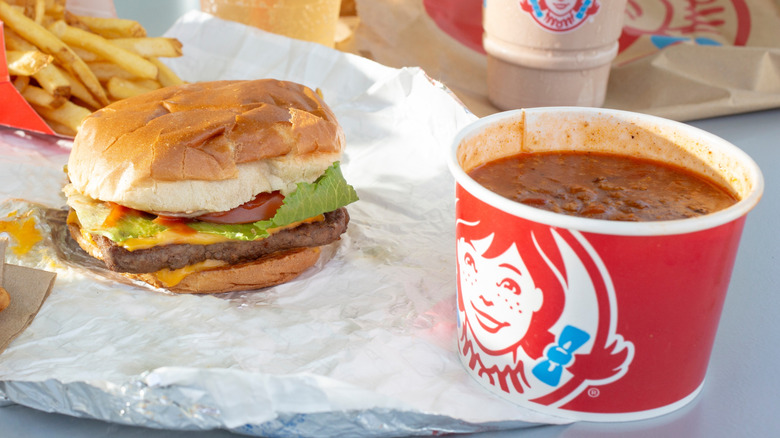 Wendy's burger and chili