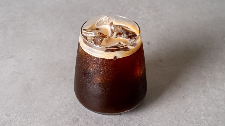 Glass of iced coffee soda