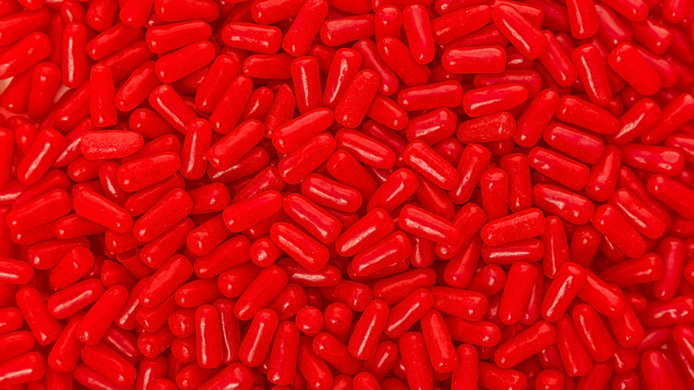 A pile of red candies