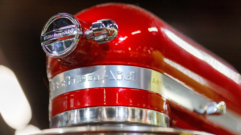 close-up of a kitchenaid mixer head