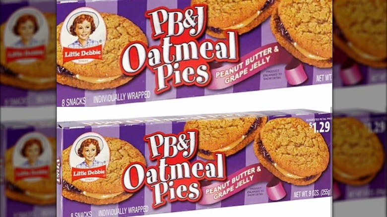 Boxes of discontinued PB&J Oatmeal Creme Pies
