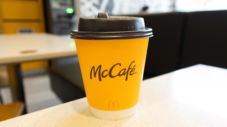 close up of a McCafe cup