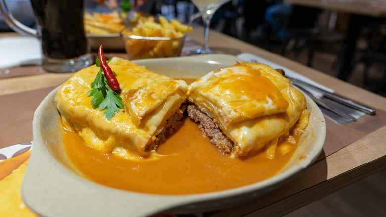 Portuguese francesinha street food