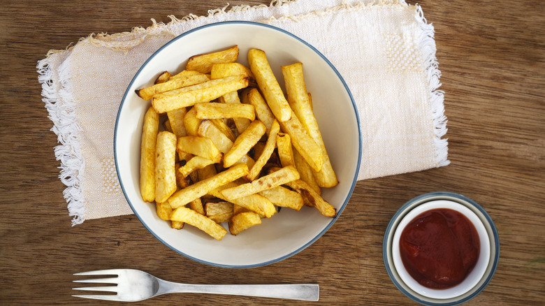 bowl of homemade French fries