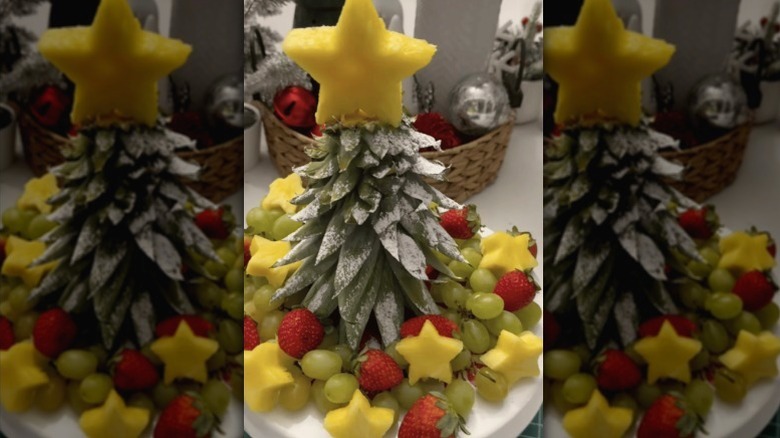 Christmas tree fruit charcuterie board