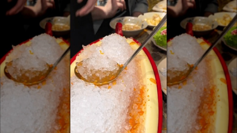 Oil stuck to cold ladle
