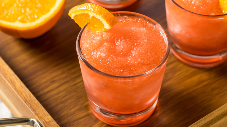 Frozen Negroni with orange slice