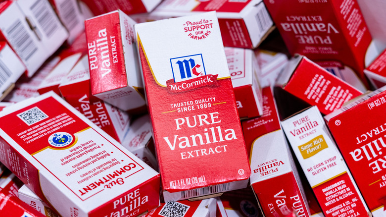 a close up of a pile of McCormick's Pure Vanilla Extract