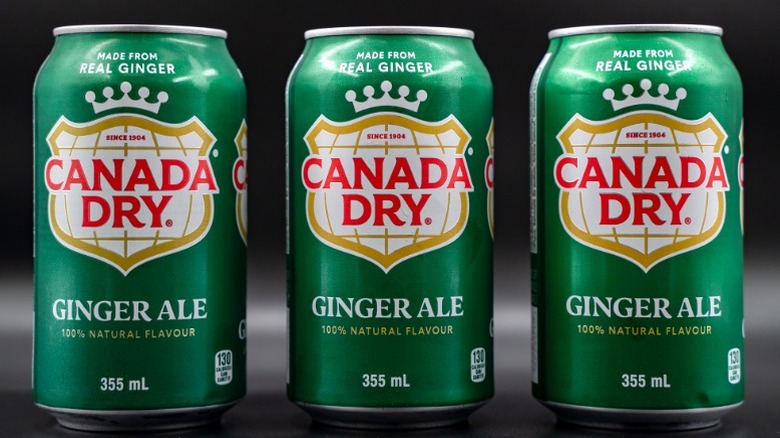 Canada dry cans with "made from real ginger" label