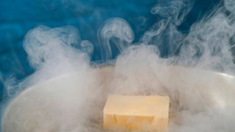 Butter smoking in a pan