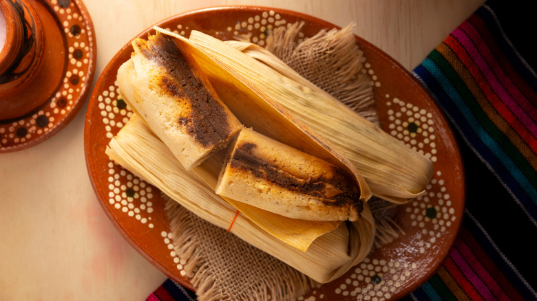 Plate of steamed tamales