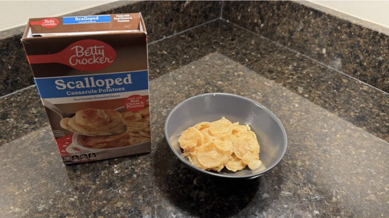 Betty Crocker Scalloped Casserole Potatoes in a box and prepared