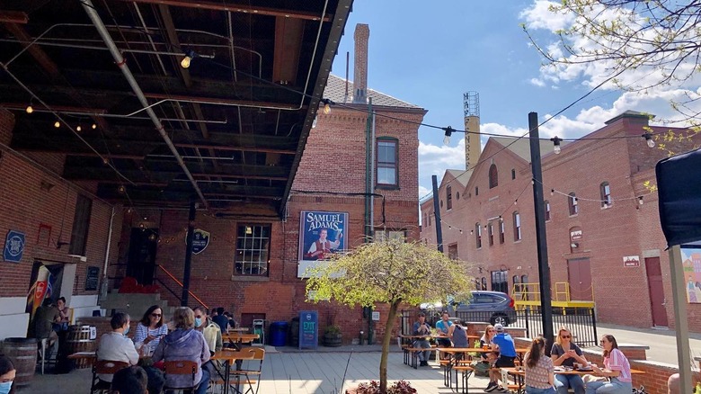 The patio at the Samuel Adams Brewery