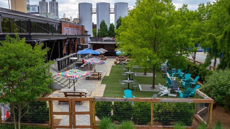 The patio at SweetWater Brewing Company