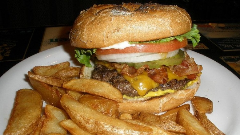 A cheeseburger and fries from Butch Cassidy's Cafe.