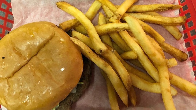 A cheeseburger and fries at Cotham's in the City.