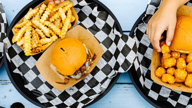 A burger and fries from Al's Burger Shack.