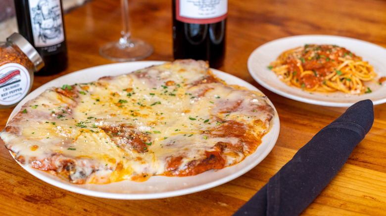 A plate of chicken parm at A Touch of Italy