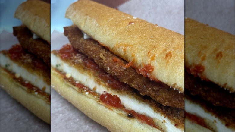 A chicken parm sub from Morelia's