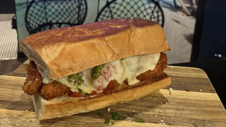 The Kitchen at The Wild Hare's chicken parm sandwich