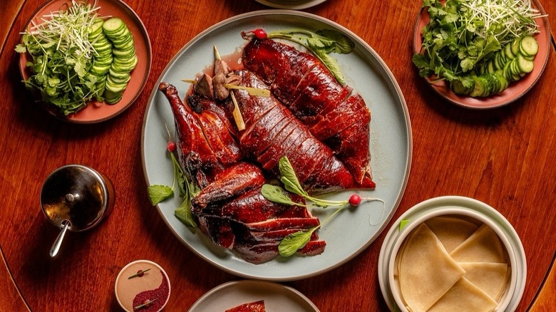 A plate of Peking duck at Mr. Jui's in San Francisco