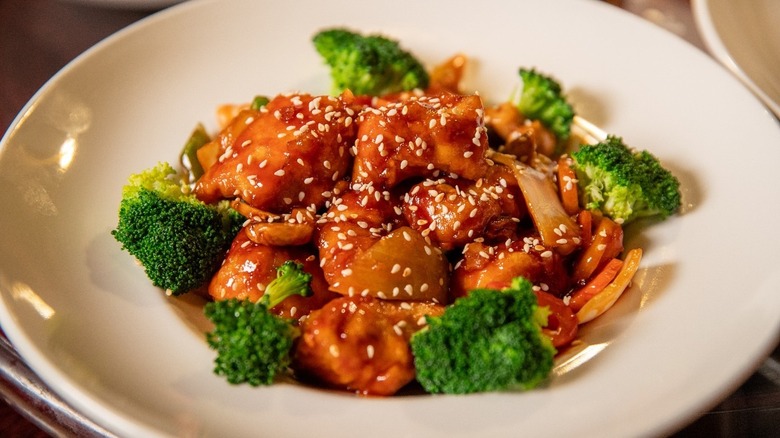 A plate of sesame chicken at Oriental Wok in Fort Mitchell