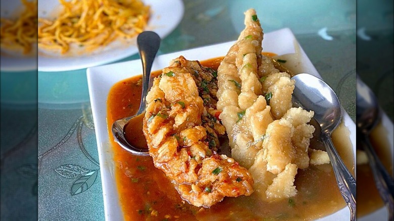 A plate of double squirrel fish at Trizest in Sterling Heights